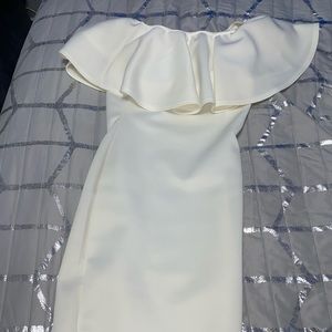 Off The Shoulder Pleated Midi Dress